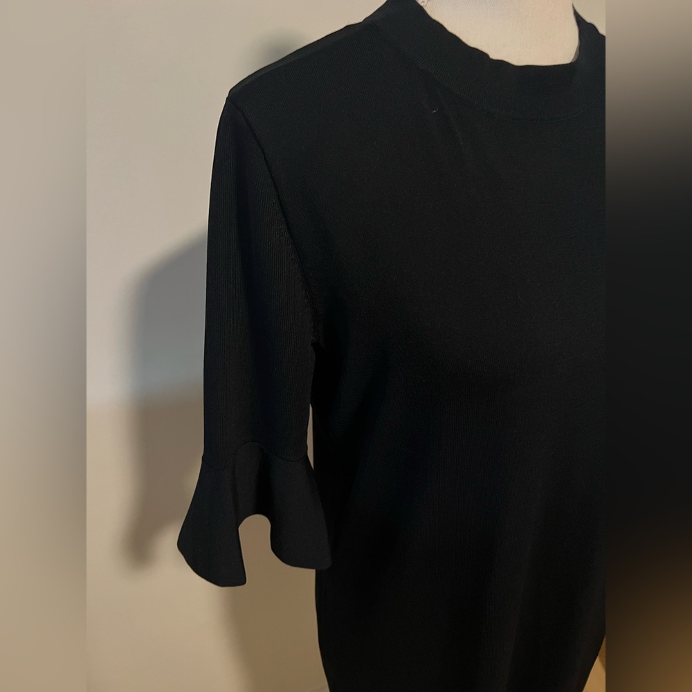 COS Navy Knit Ruffle Sleeve Dress - Picture 4 of 5